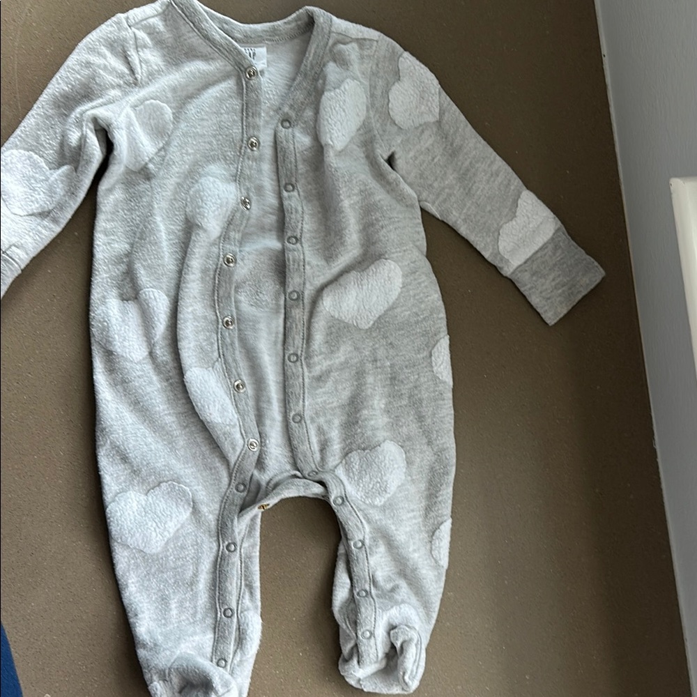 Gap Gray Heart Patterned Kids One Piece